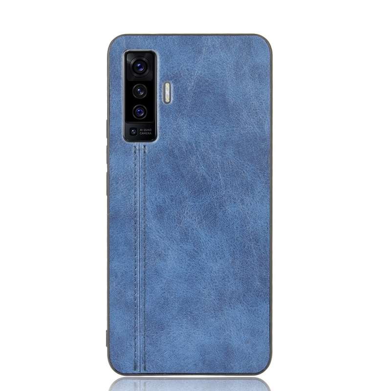 For Vivo X50 Shockproof Sewing Cow Pattern Skin PC + PU + TPU Case(Black)