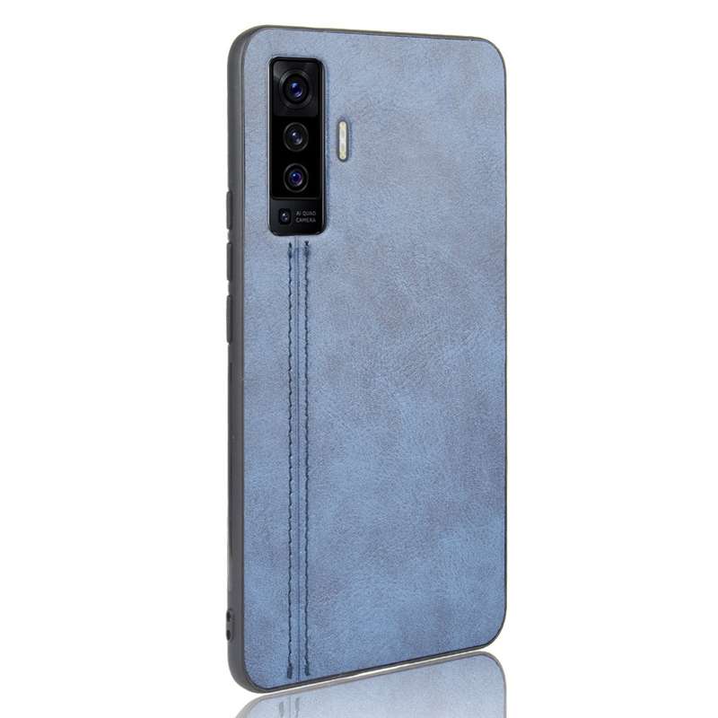 For Vivo X50 Shockproof Sewing Cow Pattern Skin PC + PU + TPU Case(Black)