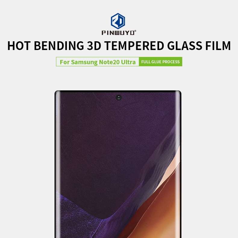 For Samsung Galaxy Note20 Ultra PINWUYO 9H 3D Hot Bending Tempered Glass Film