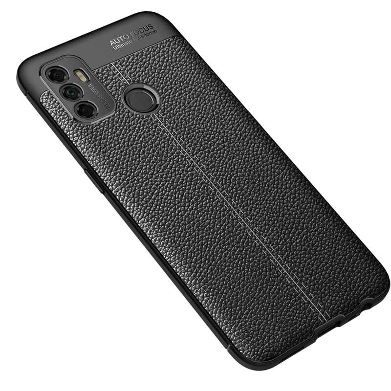 For OPPO A53 (2020) Litchi Texture TPU Shockproof Case(Black)