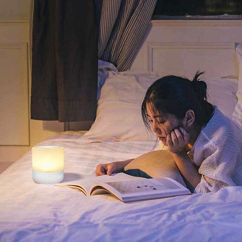 LED Night Light Bedside Table Touch Sensoring Lamp USB Rechargeable RGB LED Night Light
