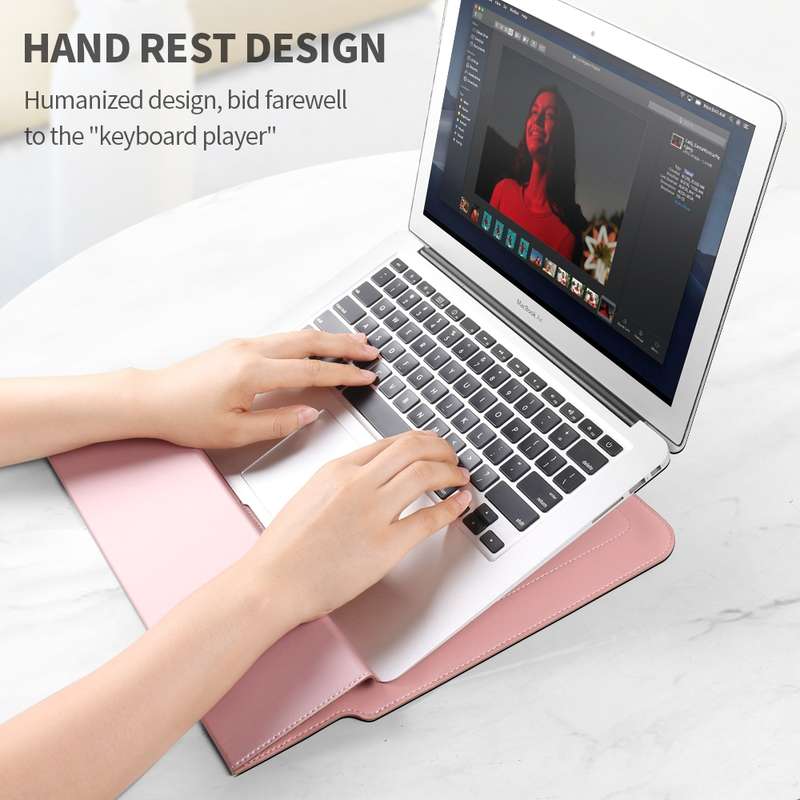 4 in 1 Universal Laptop Holder PU Waterproof Protection Wrist Laptop Bag, Size:15/16inch(Red)