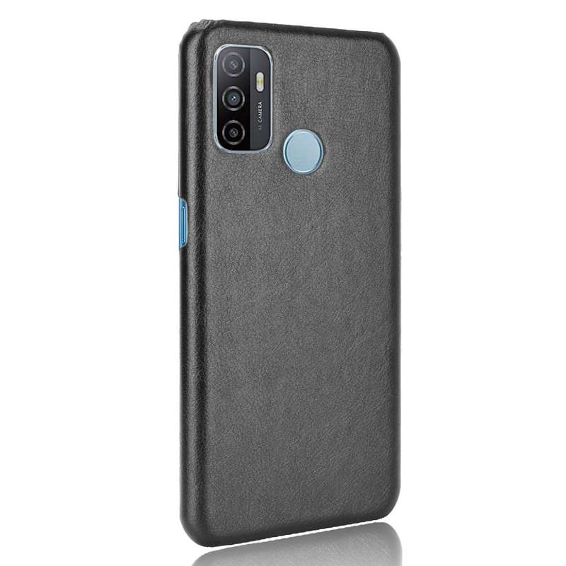 For OPPO A53 (2020) / A32 (2020) Shockproof Litchi Texture PC + PU Case(Black)