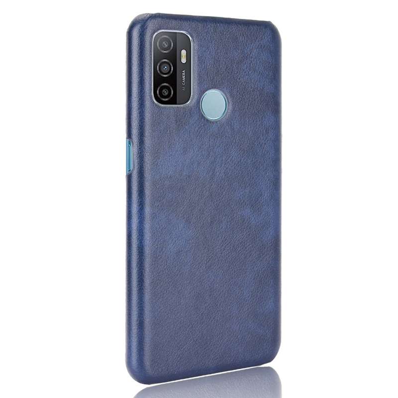For OPPO A53 (2020) / A32 (2020) Shockproof Litchi Texture PC + PU Case(Black)