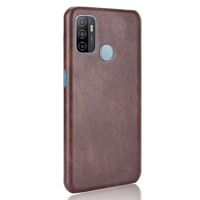 For OPPO A53 (2020) / A32 (2020) Shockproof Litchi Texture PC + PU Case(Black)