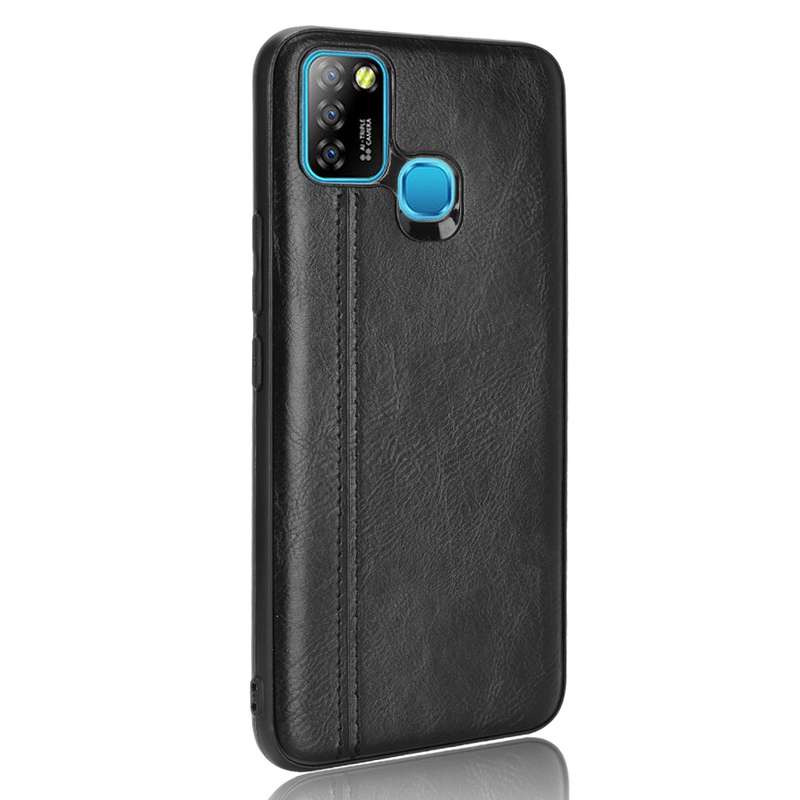 For Infinix Hot 10 Lite Shockproof Sewing Cow Pattern Skin PC + PU + TPU Case(Orange)