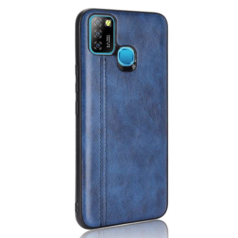 For Infinix Hot 10 Lite Shockproof Sewing Cow Pattern Skin PC + PU + TPU Case(Orange)