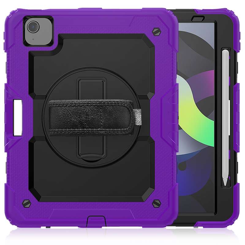 For iPad Air 2022 / 2020 10.9 Shockproof Black Silica Gel + Colorful PC Protective Case(Black)