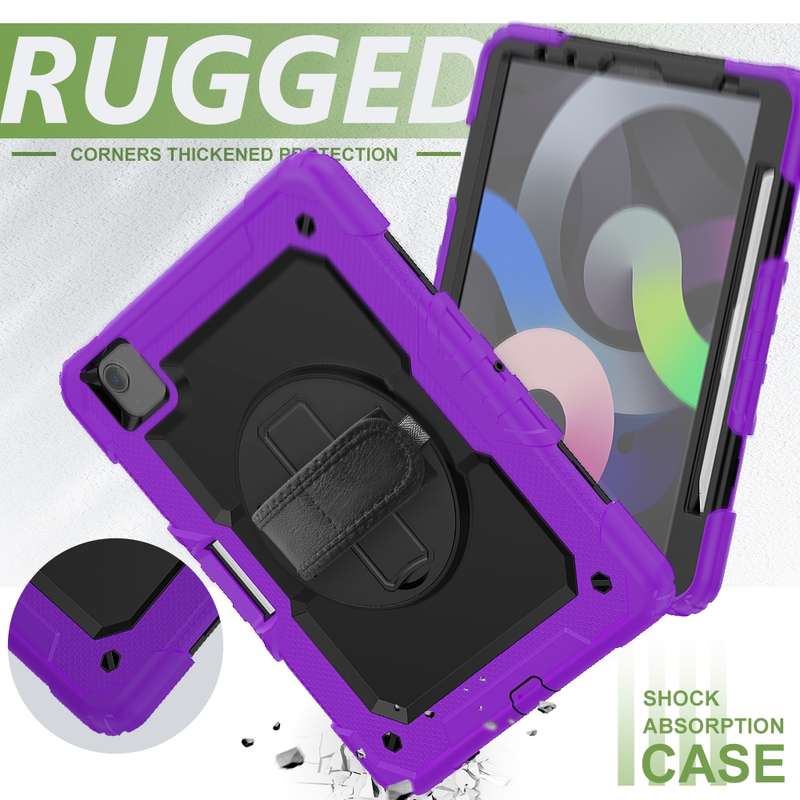 For iPad Air 2022 / 2020 10.9 Shockproof Black Silica Gel + Colorful PC Protective Case(Black)