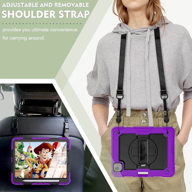 For iPad Air 2022 / 2020 10.9 Shockproof Black Silica Gel + Colorful PC Protective Case(Black)