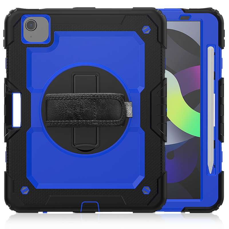 For iPad Air 2022 / 2020 10.9 Shockproof Black Silica Gel + Colorful PC Protective Case(Black)