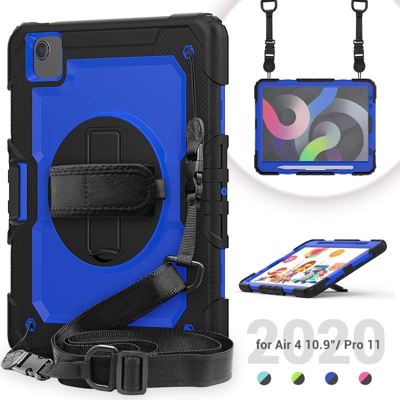 For iPad Air 2022 / 2020 10.9 Shockproof Black Silica Gel + Colorful PC Protective Case(Black)