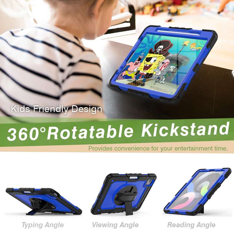 For iPad Air 2022 / 2020 10.9 Shockproof Black Silica Gel + Colorful PC Protective Case(Black)