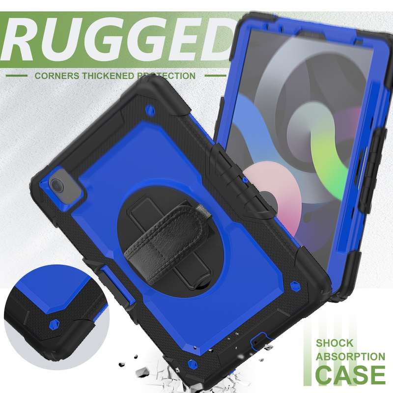 For iPad Air 2022 / 2020 10.9 Shockproof Black Silica Gel + Colorful PC Protective Case(Black)