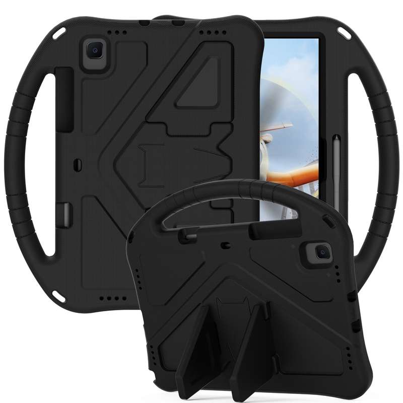 For Galaxy Tab S6 Lite P610/P615 EVA Flat Anti Falling Protective Case Shell with Holder(RoseRed)