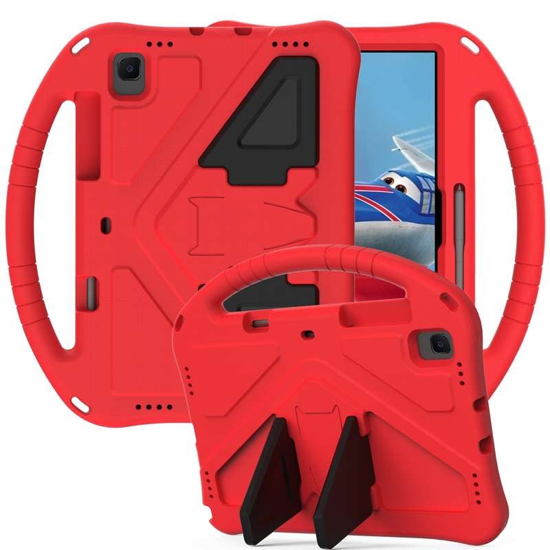 For Galaxy Tab S6 Lite P610/P615 EVA Flat Anti Falling Protective Case Shell with Holder(RoseRed)