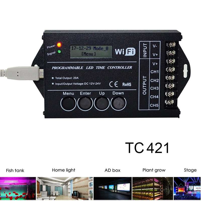 Mobile APP Control Dual Signal Output Bluetooth LED Controller Kit, DC 5V-24V