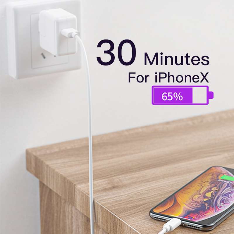 YSY-310QC18W QC3.0 Dual Port USB Car Charger + 3A USB to 8 Pin Data Cable, Cable Length: 1m(White)