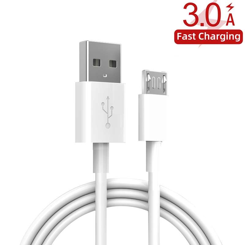 YSY-349 QC3.0 Dual USB Port Car Charger + 1m 3A USB to Micro USB Data Cable(White)