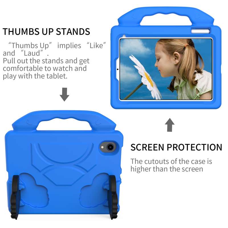 For iPad mini 6 / mini 2024 Children EVA Shockproof Tablet Case with Thumb Bracket(Black)
