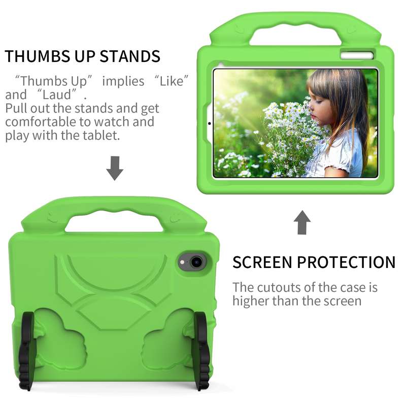 For iPad mini 6 / mini 2024 Children EVA Shockproof Tablet Case with Thumb Bracket(Black)