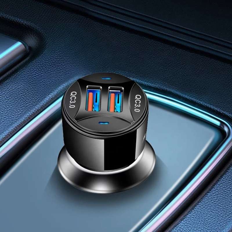 TE-092 36W Dual QC3.0 USB Fast Car Charger(Black)