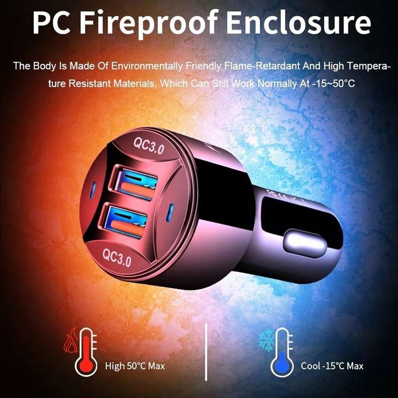 TE-092 36W Dual QC3.0 USB Fast Car Charger + USB to Micro USB Data Cable Set(Black)
