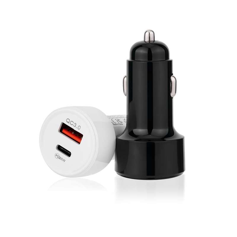 TE-P31 PD 20W USB-C / Type-C + QC3.0 18W USB Fast Car Charger(Black)