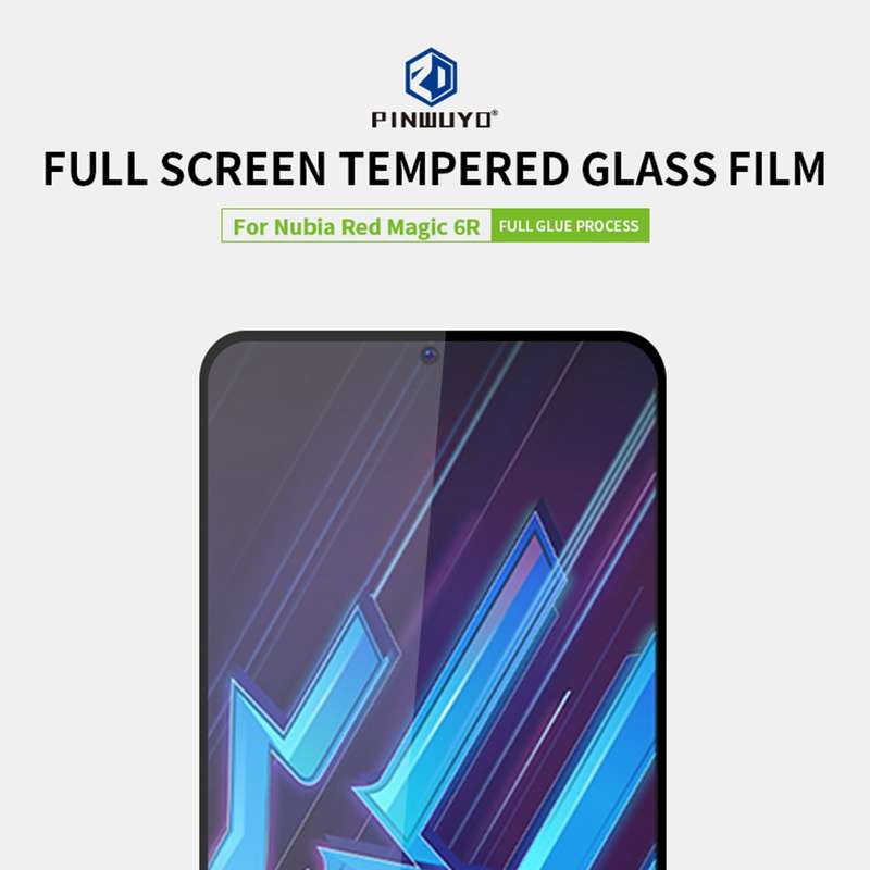 For Nubia Red Magic 6R PINWUYO 9H 2.5D Full Screen Tempered Glass Film(Black)