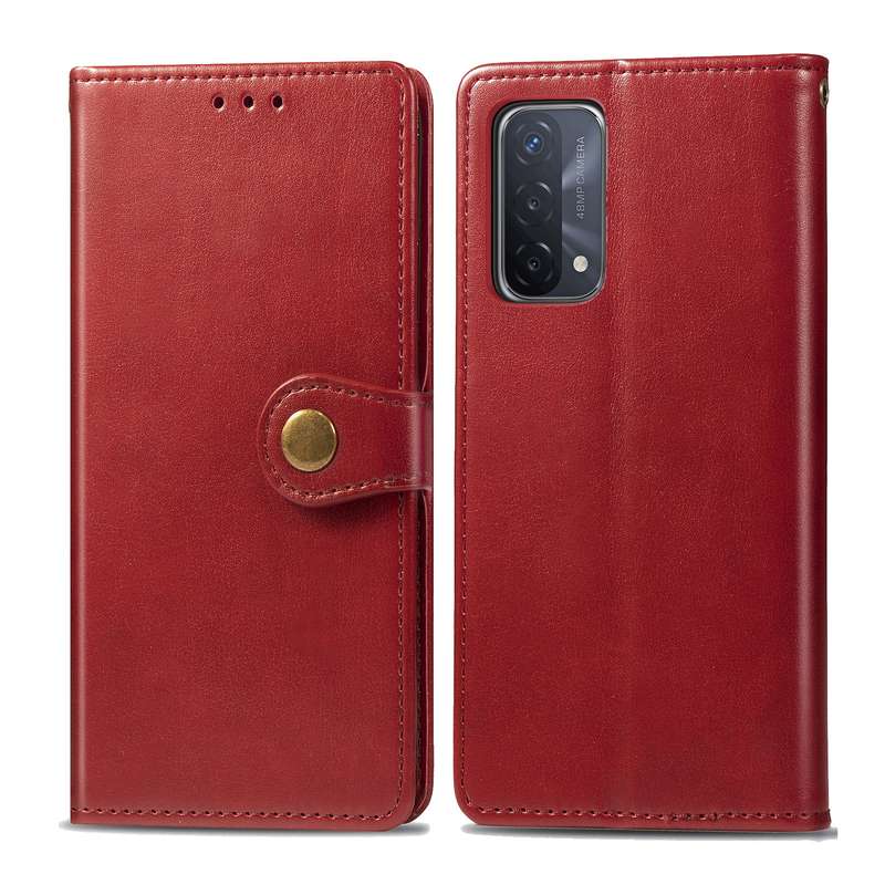 For OPPO A93 5G / A74 5G Solid Color Leather Buckle Phone Case with Lanyard & Photo Frame & Card Slo