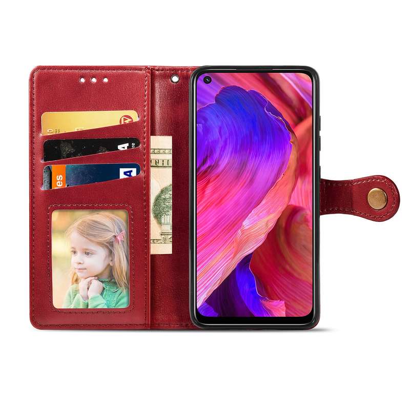 For OPPO A93 5G / A74 5G Solid Color Leather Buckle Phone Case with Lanyard & Photo Frame & Card Slo