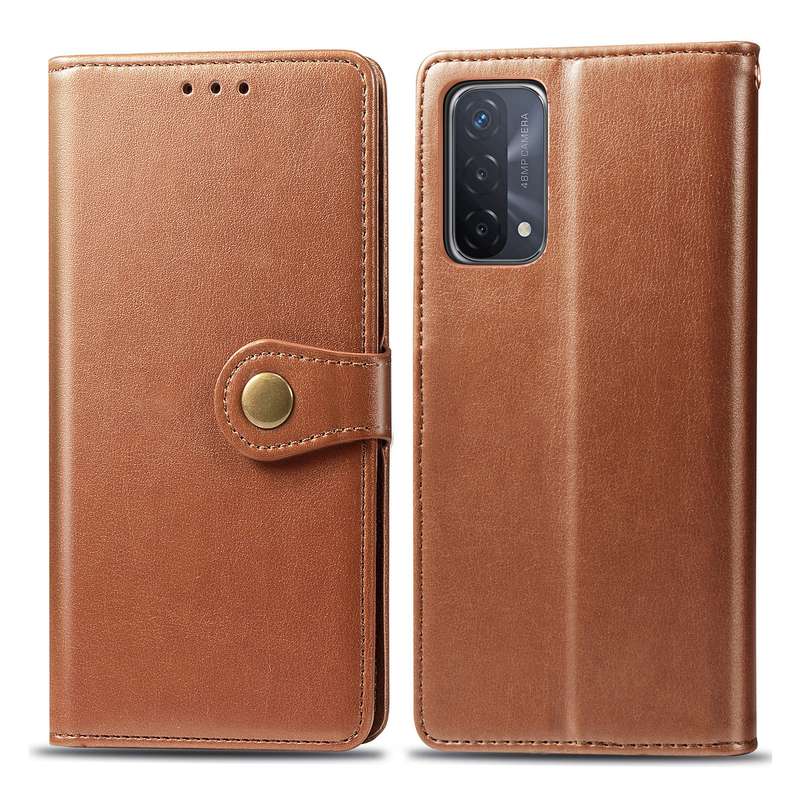 For OPPO A93 5G / A74 5G Solid Color Leather Buckle Phone Case with Lanyard & Photo Frame & Card Slo
