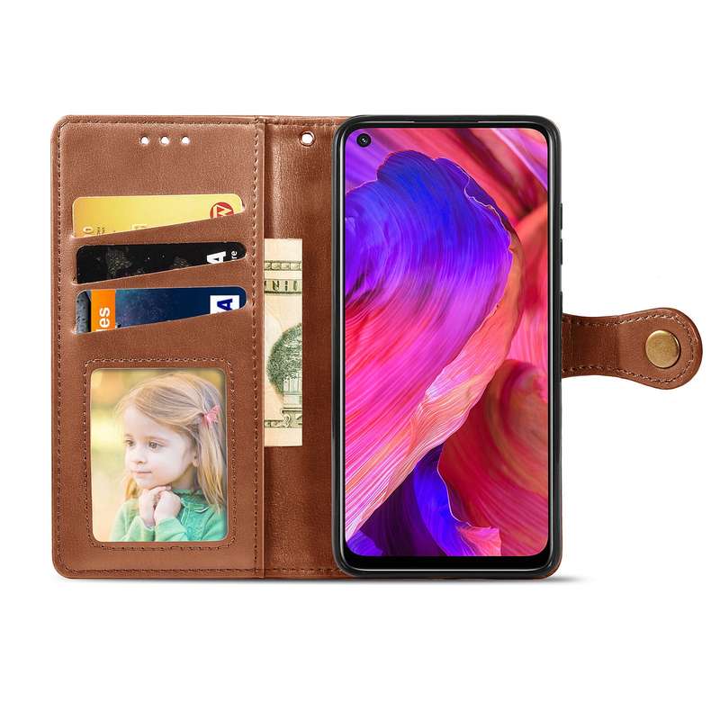 For OPPO A93 5G / A74 5G Solid Color Leather Buckle Phone Case with Lanyard & Photo Frame & Card Slo