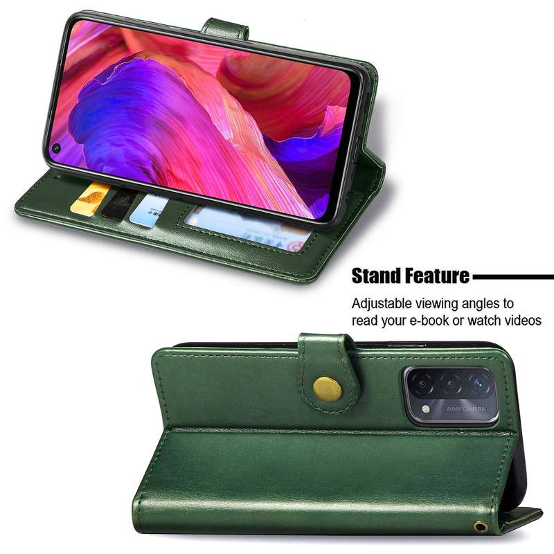 For OPPO A93 5G / A74 5G Solid Color Leather Buckle Phone Case with Lanyard & Photo Frame & Card Slo