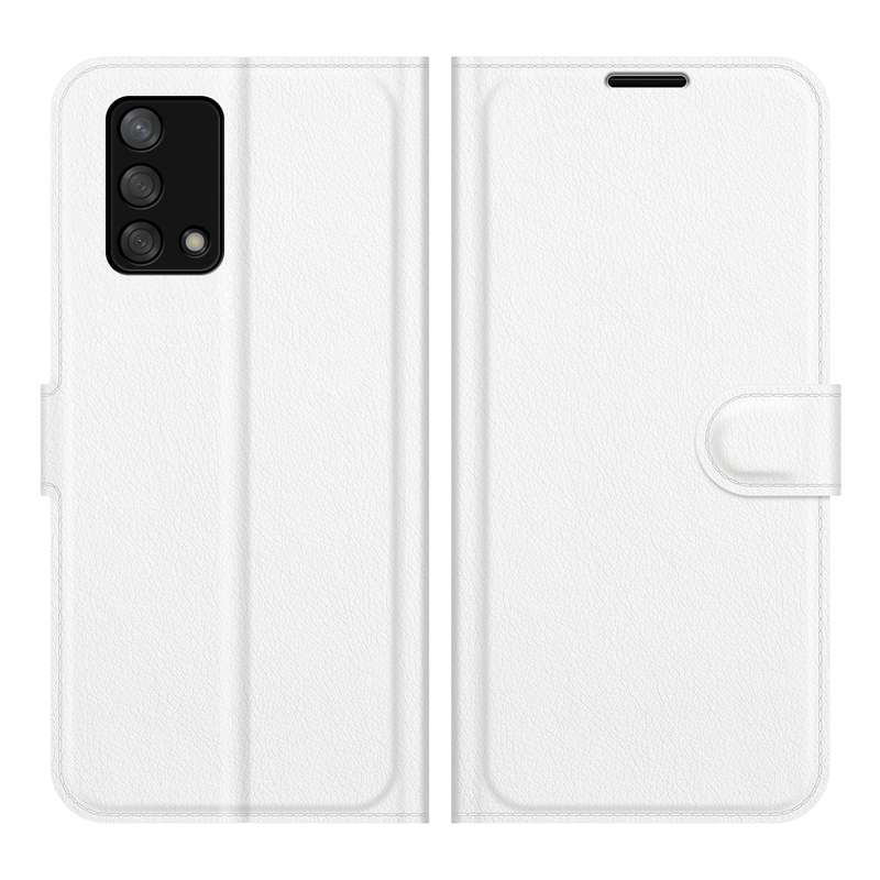 For OPPO F19 / A74 4G Litchi Texture Horizontal Flip Protective Case with Holder & Card Slots & Wall