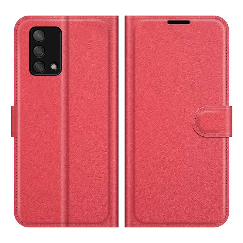 For OPPO F19 / A74 4G Litchi Texture Horizontal Flip Protective Case with Holder & Card Slots & Wall