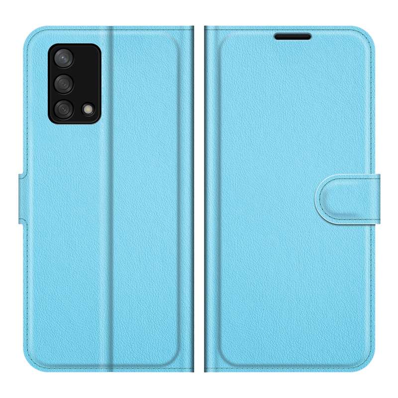 For OPPO F19 / A74 4G Litchi Texture Horizontal Flip Protective Case with Holder & Card Slots & Wall