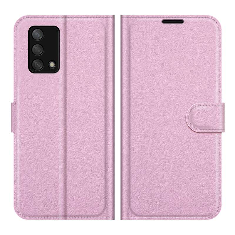 For OPPO F19 / A74 4G Litchi Texture Horizontal Flip Protective Case with Holder & Card Slots & Wall