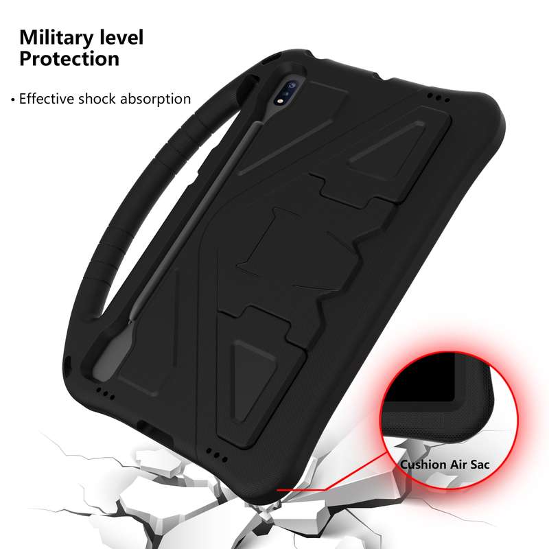 For Samsung Galaxy S7 FE T730 / T736 EVA Flat Anti Falling Protective Case Shell with Holder(Red)