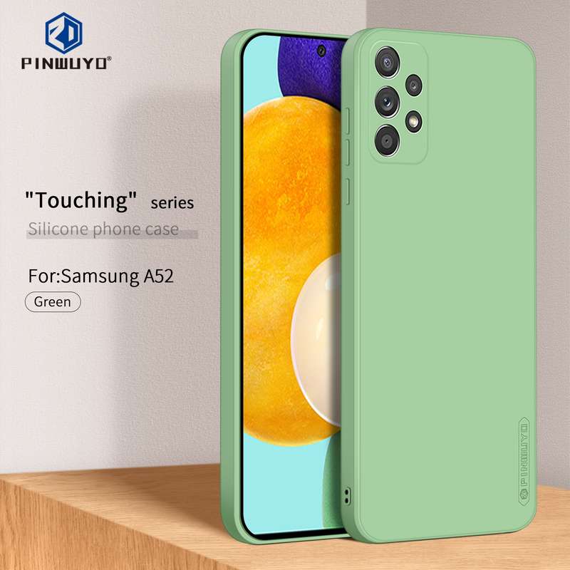 For Samsung Galaxy A52 4G/5G PINWUYO Touching Series Liquid Silicone TPU Shockproof Case(Green)