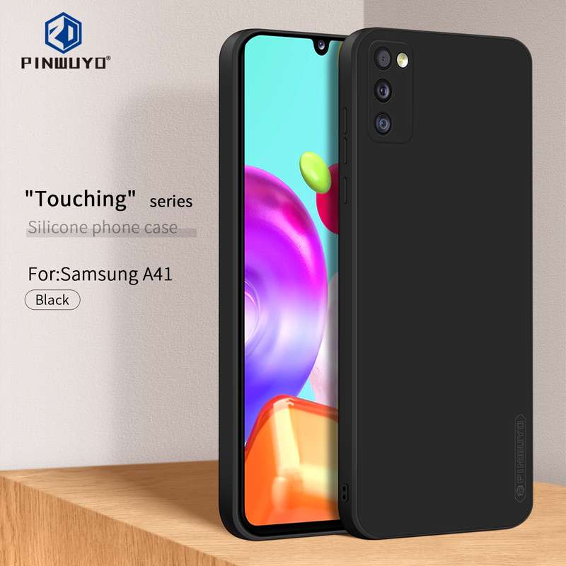 For Samsung Galaxy A41 PINWUYO Touching Series Liquid Silicone TPU Shockproof Case(Blue)