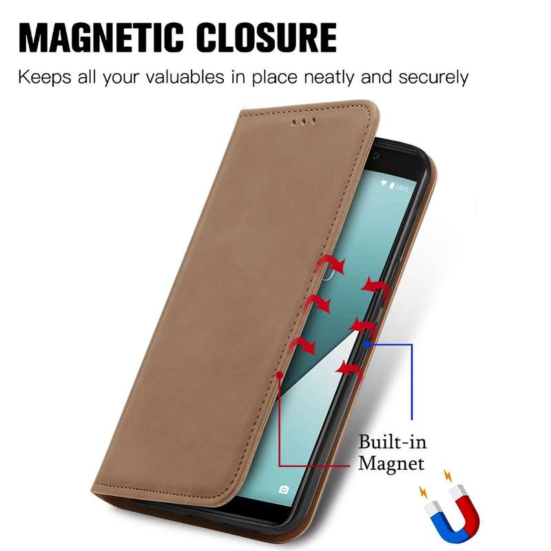 For Wiko Y61 Retro Skin Feel Business Magnetic Horizontal Flip Leather Case with Holder & Card Slots
