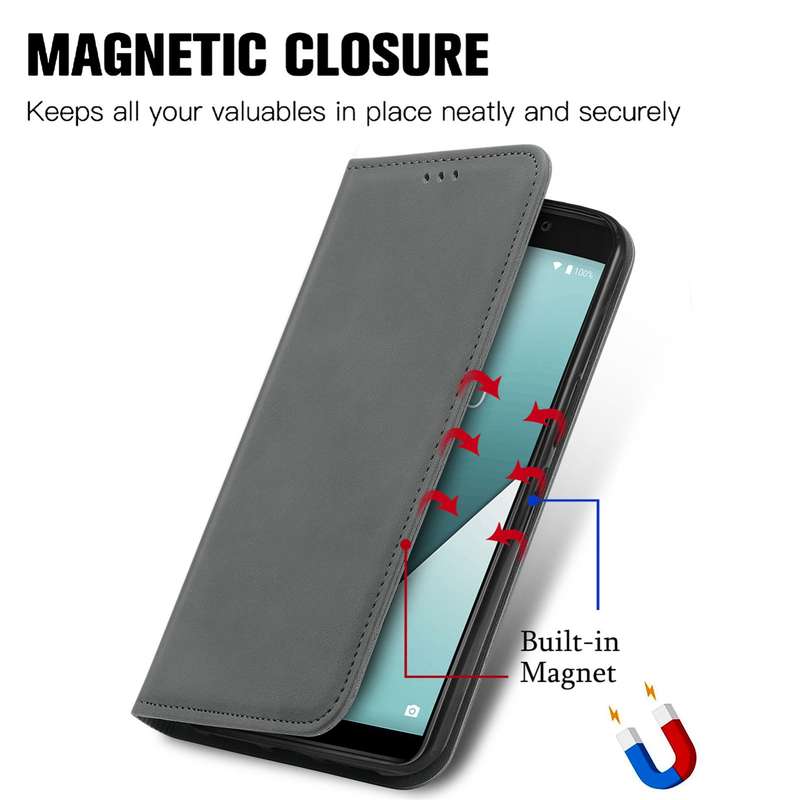 For Wiko Y61 Retro Skin Feel Business Magnetic Horizontal Flip Leather Case with Holder & Card Slots