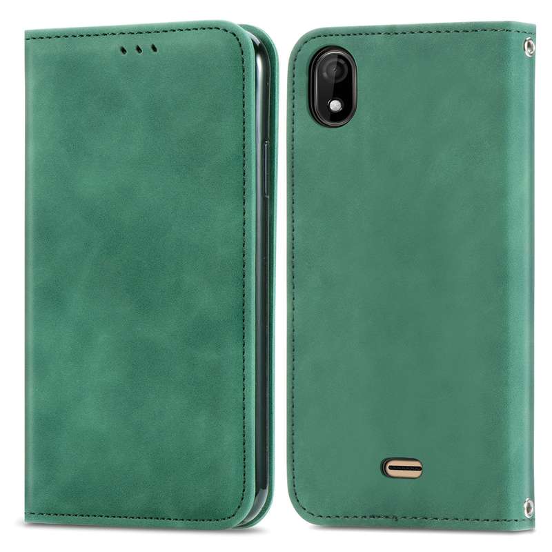 For Wiko Y61 Retro Skin Feel Business Magnetic Horizontal Flip Leather Case with Holder & Card Slots