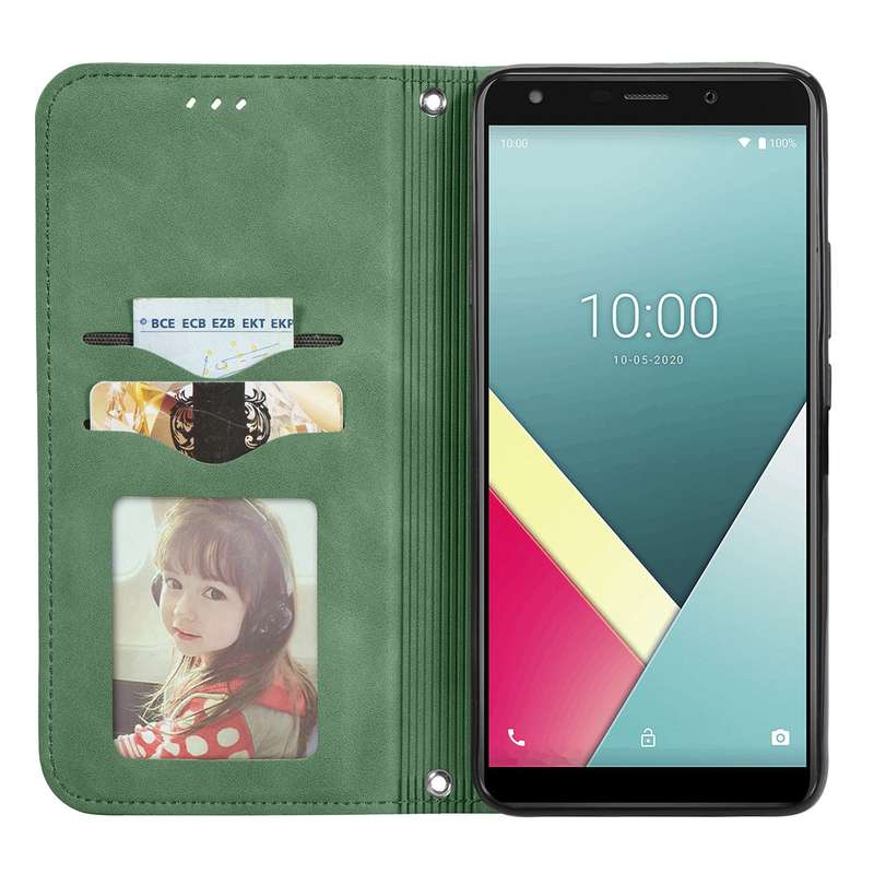 For Wiko Y61 Retro Skin Feel Business Magnetic Horizontal Flip Leather Case with Holder & Card Slots