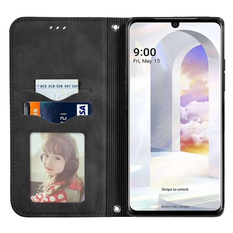 For LG Velvet 2 Pro Retro Skin Feel Business Magnetic Horizontal Flip Leather Case with Holder & Car