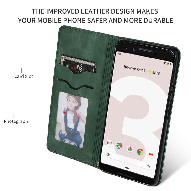 Retro Skin Feel Business Magnetic Horizontal Flip Leather Case for Google Pixel 3(Navy Blue)