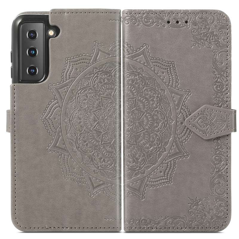For Samsung Galaxy S22 5G Mandala Flower Embossed Horizontal Flip Leather Case with Holder & Card Sl