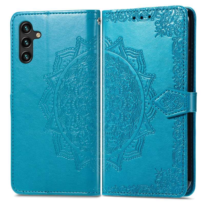 For Samsung Galaxy A13 5G Mandala Flower Embossed Horizontal Flip Leather Case with Holder & Card Sl