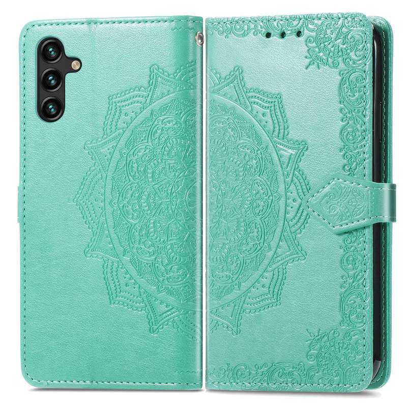 For Samsung Galaxy A13 5G Mandala Flower Embossed Horizontal Flip Leather Case with Holder & Card Sl